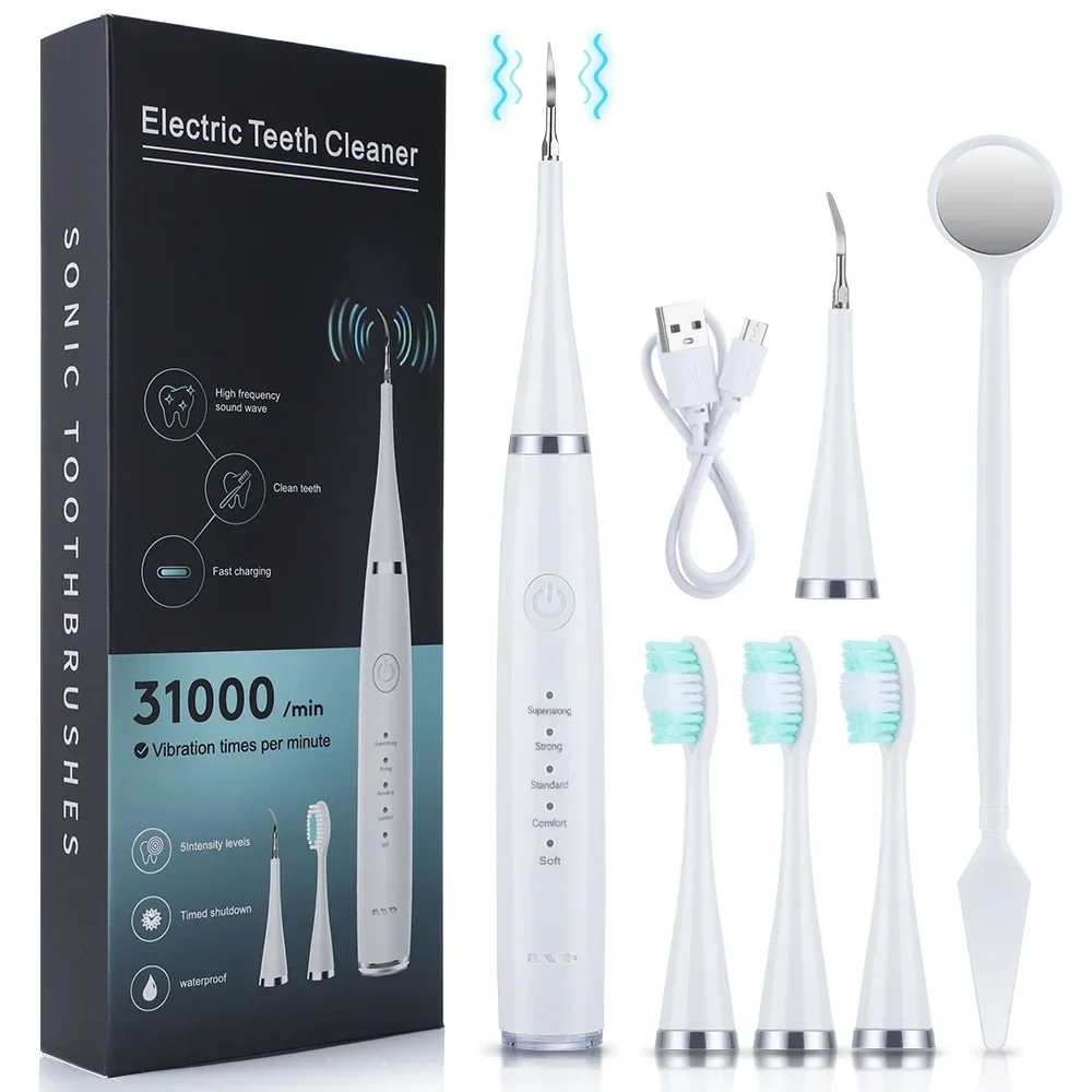 Teeth Whitening Express - Limpiador Dental Ultrasónico Recargable para Eliminar