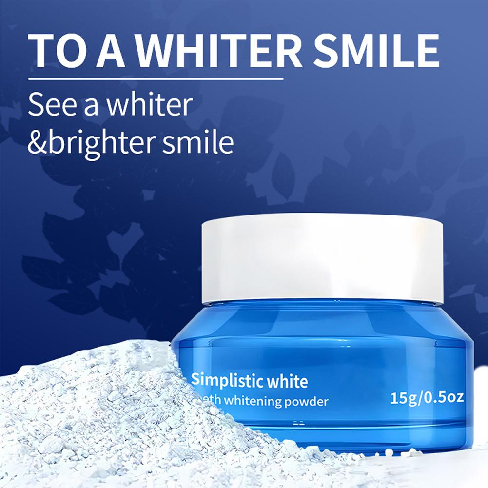 Teeth Whitening Q&M - Polvo Blanqueador Dental Simple, Elimina Manchas,